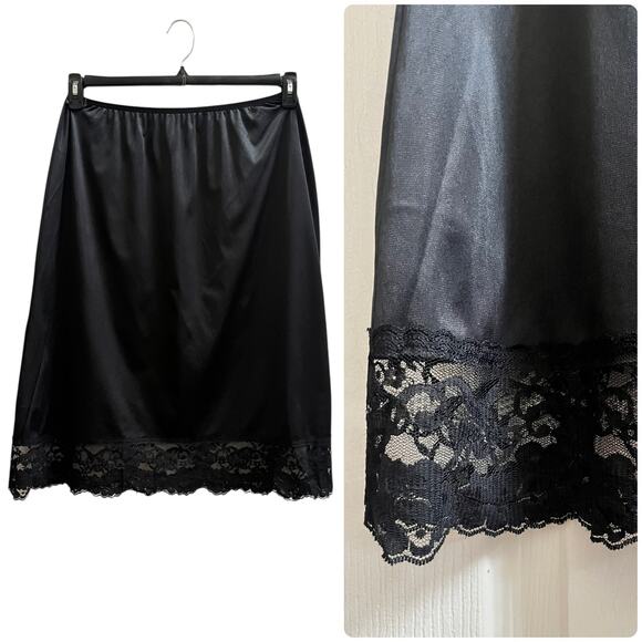 Vintage Vassarette Elastic Waistband Lace Hem Slip Underskirt XL 26 Inch Inseam - Picture 1 of 8